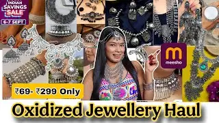 Meesho Top-20 Silver Oxidized Jewellery Haul😍Necklace, Payal, Ring, Earrings, Bracelet, Mangtika etc
