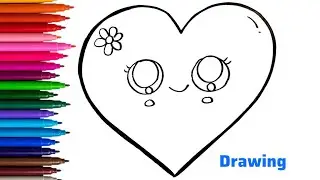 How To Draw A Cute Heart Easy | Heart Drawing | Drawing For Kids