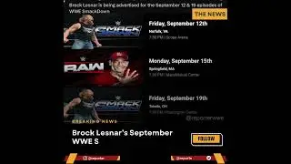 Brock Lesnar&rsquo;s September WWE Schedule Revealed! 📅🔥 #wwe #prowrestling #boostyourreel