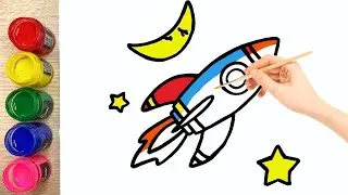 🚀 Let&rsquo;s Draw and Color a Rocket Ship in Space! 🌙✨ | Easy Step-by-Step Tutorial