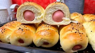 Сосиски в Тесте Простой Рецепт/ Yumshoqqina Sosiskali Bulochkalar! Мягкие и Очень вкусные