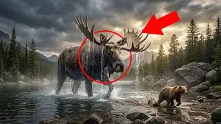 Wild Life North America - When Giant Moose Reveals His Massive Antlers at Crystal Lake