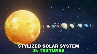 Stylized Solar System 3D Model 2k Textures