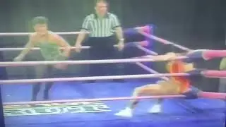 ReMatch Susie Spirit Cheerleader vs. Attache&rsquo; Mean MILITARY Marine GLOW POWW WRESTLING GENIE BERET
