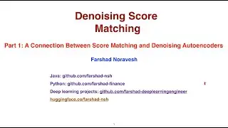 Part1: a connection between score matching and denoising autoencoders