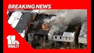Several rowhomes on fire in northwest Baltimore
