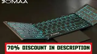 #Jomaa Backlit Full Size Folding Keyboard Bluetooth+USB Wireless keyboard with Touchpad Numberic Pa