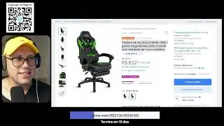 Cadeira Gamer Alien Healer: Assento e encosto acolchoados em couro sint&eacute;tico