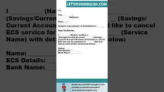 ECS Cancellation Letter