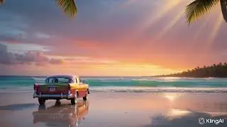 Tropical Sunset Escape 🌅 Ultra Cinematic Ocean Waves & Retro Car Calm (8K HDR Seamless Loop)