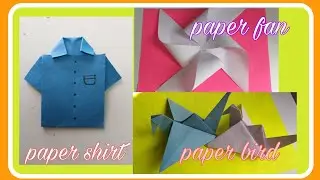 How To Make Paper Bird | How To Make Paper Fan | How To Make Paper Shirt | ArtsandCraftswithArshi