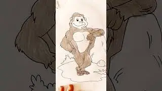 Gorilla 🦍 Coloring #shorts