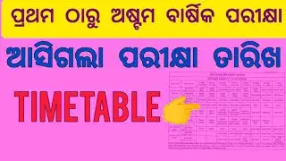 Class 1 to 8 Annual Exam Timetable Details #bseodisha