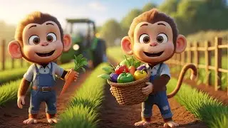 Milo the Monkey Prepares for Harvest | 3D Cartoon Farm Story for Kids | Tractor, Crops & Market