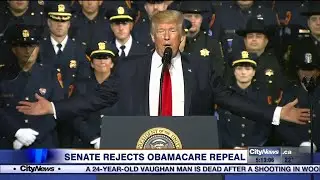 Trump addresses failed bid to repeal Obamacare