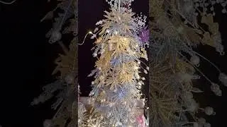 Gold and light  sky blue Created only from metal wire Christmas tree H65cm Available 1pcs
