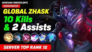 Global Zhask with Randoms | 10 Kills - Full damage build Zhask 2022 | Mobile Legends 2022