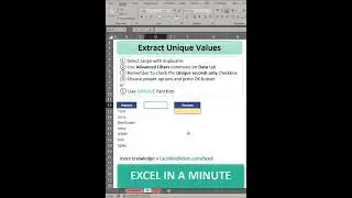 Excel in minute Extract unique values using advanced filters or UNIQUE function