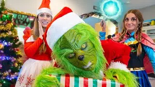 Frozen Anna and Elf SAVE Christmas from The Grinch with Pretend Play Magic!