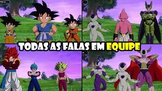 TODAS AS FALAS EM EQUIPE DO DRAGON BALL SPARKING ZERO PT-BR
