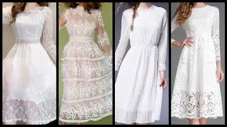 Most Stylish All White Lace skater dresses 2021//Elegant White Lace dresses for women 2021