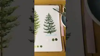 How to paint a snowy tree with gouache ❄️🌲✨step by step tutorial ✨easy snow tree gouache tutorial ✨