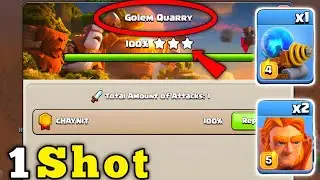 One Shot Golem Quarry Attack Strategy in Clan Capital