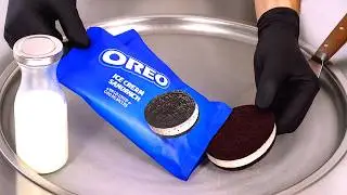 Oreo Ice Cream Sandwich Turns Into Ice Cream Rolls | Satisfying Visual ASMR