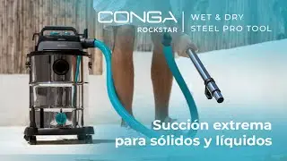 Aspirador de s&oacute;lidos y l&iacute;quidos Conga Rockstar Wet & Dry Steel Pro Tool con  30L y 1600W.
