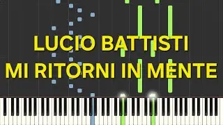 lucio battisti~mi ritorni in mente(rallentato-slow)=piano facile easy tutorial