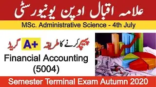 Financial Accounting (5004)-Semester Terminal Exam Autumn 2020-Post Graduation (Master/Diploma)