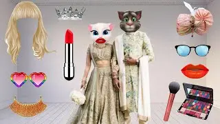 talking tom billu dress, lips, set taj, best colour cat makeup comedy video