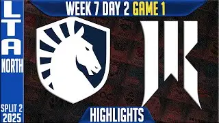TL vs SR Highlights Game 1 | LCS W7D2 Split 2 2025 LTA North | Team Liquid vs Shopify Rebellion G1