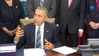 President Barack Obama signs the Trade Facilitation and Trade Enforcement Act of 2015