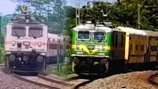 💥Dengerous WAG-9 vs WAP-7  LHB&ICF Face to Face Fright On Rare  90 Degree Huge Rail Curve । 
