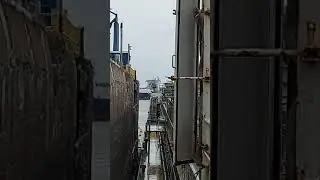 down bound and meeting this self unloader ship