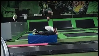 Trampoline Madness *man kicks off over us doing flips*