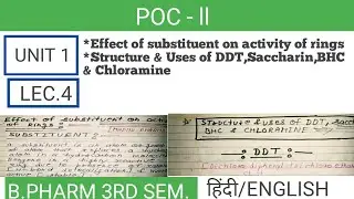 Effect of substituent on activity of ring, Structure &Uses of DDT,SaccharinBHCChloramine#madhupharma