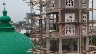 Progress Pembangunan Menara Masjid Al-Musabbihin, Tasbih Medan.