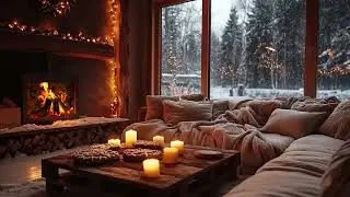 Cozy Fireplace Soft Piano Music | Relaxing Winter Ambience for Deep Sleep, Focus