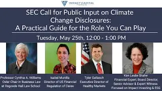 SEC Call for Public Input on Climate Change Disclosures: A Practical Guide for the Role You Can Play