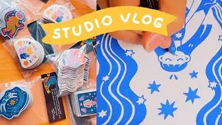 a week in my life type studio vlog ★ new stickers, test prints & sketchbook love!