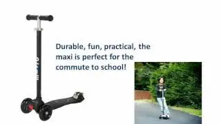 Kick Scooter-Award Winning Maxi Black w/ T-Bar Steering