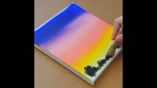 Colourful Acrylic Painting - Drawing Sunset | Simple Acrylic Painting #acrylicpainting #Shorts
