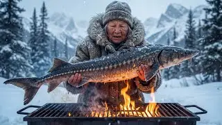 Impossible Catch! Cooking a Massive Fish in Snow ❄️🔥