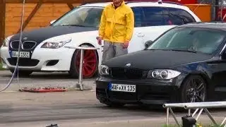 BMW M5 E60 vs BMW 135i Coupe Drag Race Viertelmeile Rennen Acceleration Sound Beschleunigungsrennen