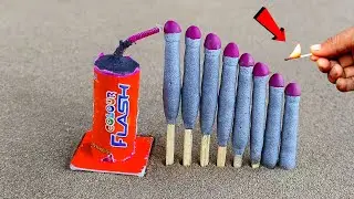 Red Colour Flash Cracker Vs Matches Chain Reaction Domino | Unique Cracker Testing |