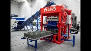 Fonctionnement d'une machine &agrave; blocs de b&eacute;ton (parpaings ou briques, pav&eacute;s, hourdis, etc.).