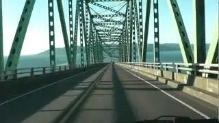 Astoria-Megler Bridge to WASHINGTON State (Driving across)