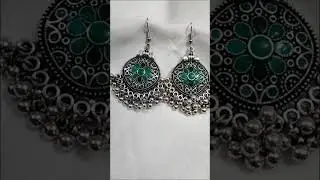 Afghani style earrings available. color : blue, green & multicolor. Link in description for order 💌